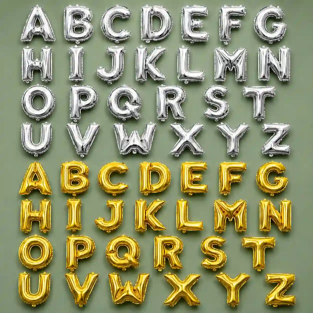 Alphabetic Golden and Silver Foil Balloon